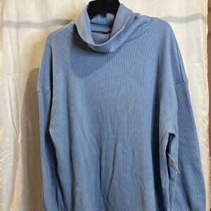 GAP Light Blue Waffle Knit Cowl Neck Sweater Women’s Size Large – NWT